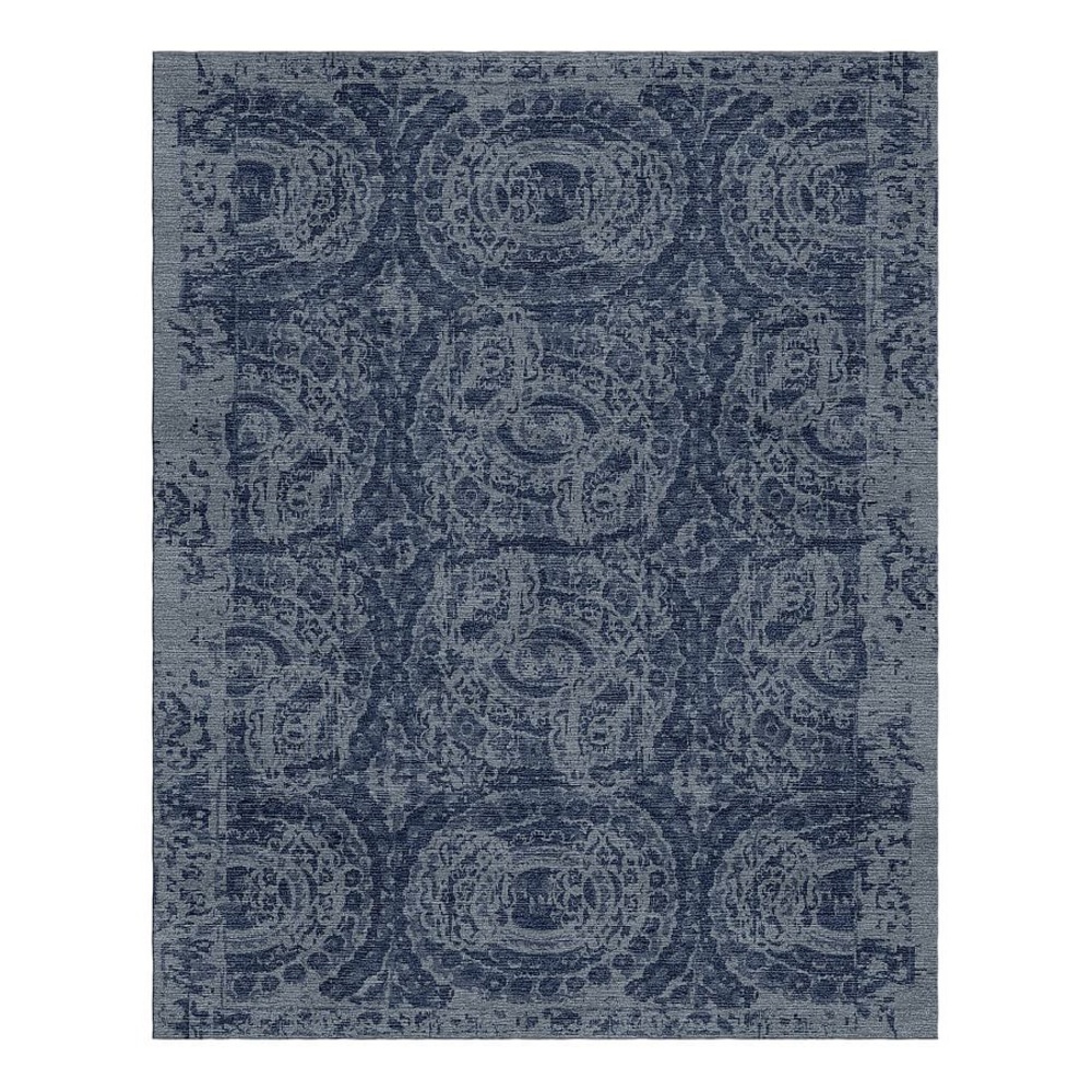 Pottery Barn Blue Indigo Bosworth Patterned Rug